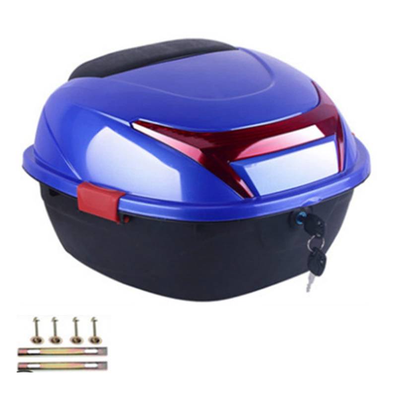 Psytfei Top Case Universal Motorrad Topcase Motorradkoffer PP Motorrad Kofferraum Tour Heckbox Großes Fassungsvermögen Helmgepäck Motorrad Hecklagerung Trägerkoffer für Elektromobile (Blau) von Psytfei