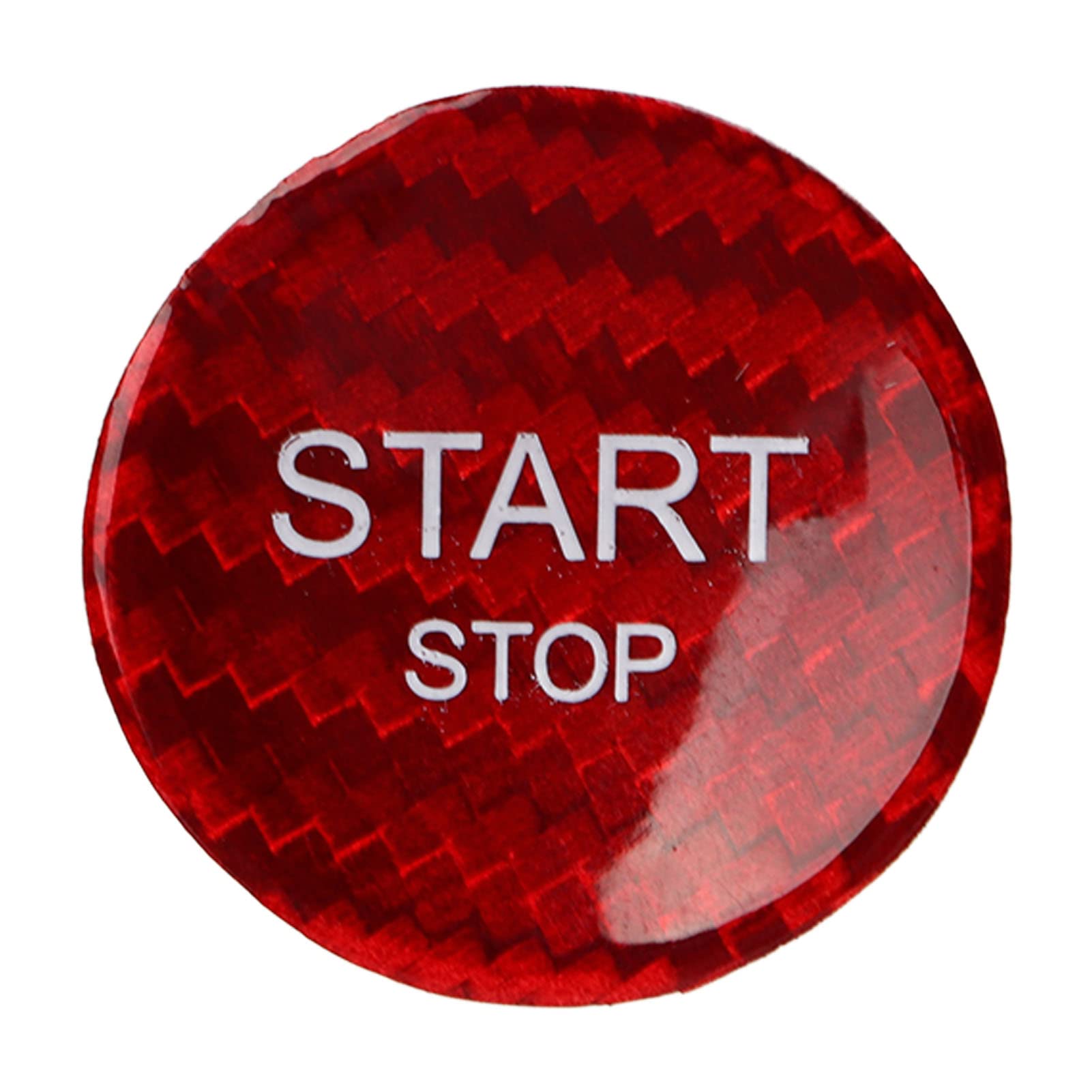 Push Start Button Cover Trims Ersatz für 408 308S 508 Auto Motor Start Stop Button Schalter Kohlefaser Auto Zündung Starter Schalter Aufkleber Innendekoration (Rot) von Psytfei