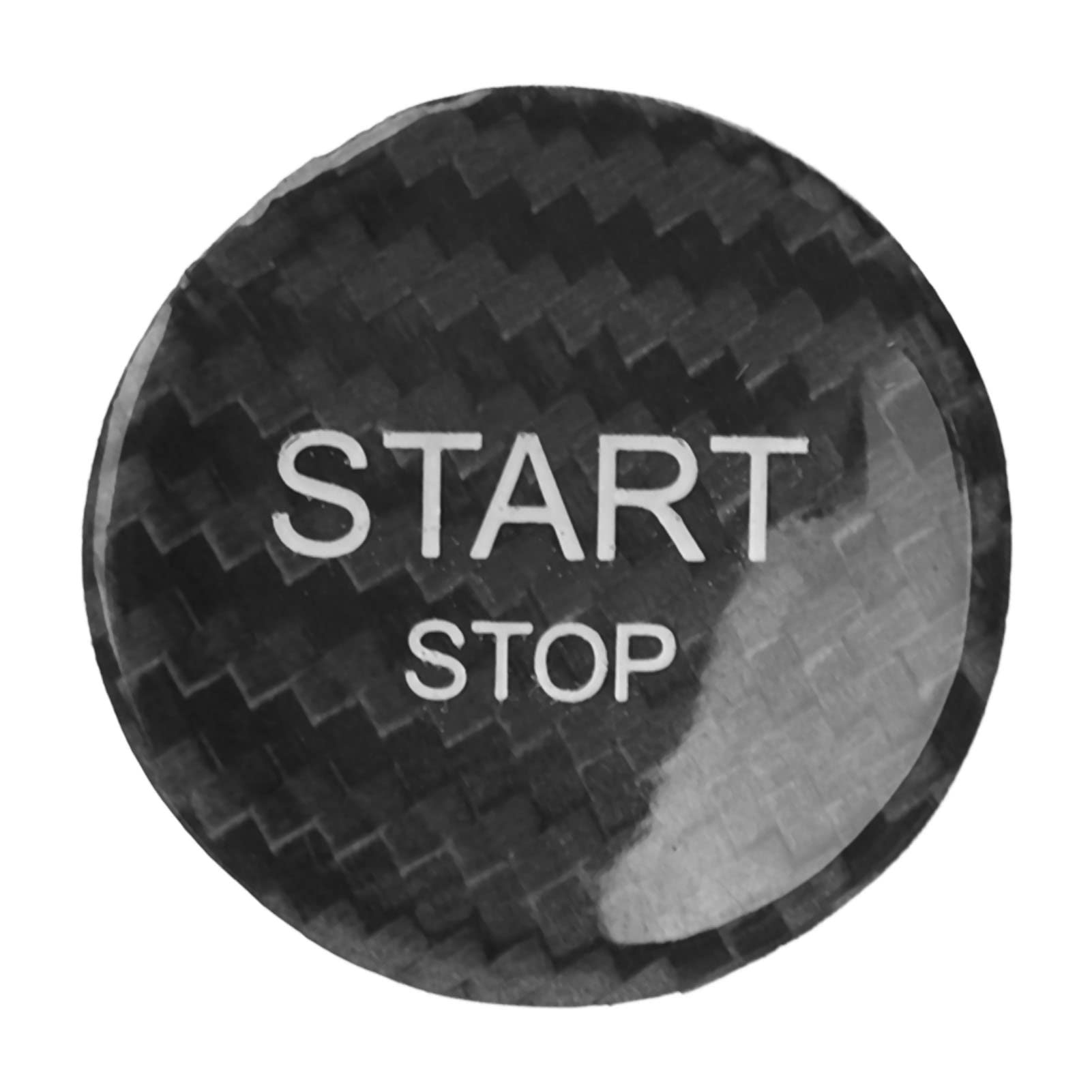 Push Start Button Cover Trims Ersatz für 408 308S 508 Auto Motor Start Stop Button Schalter Kohlefaser Auto Zündung Starter Schalter Aufkleber Innendekoration (Schwarz) von Psytfei