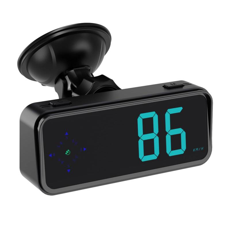 Tachometer, digitaler GPS-Tachometer, KM H MPH, umschaltbares Universal-Head-Up-Display mit bunter LED-Anzeige, Übergeschwindigkeitsalarm für Auto, LKW, SUV, Wohnmobil (With Bracket) von Psytfei