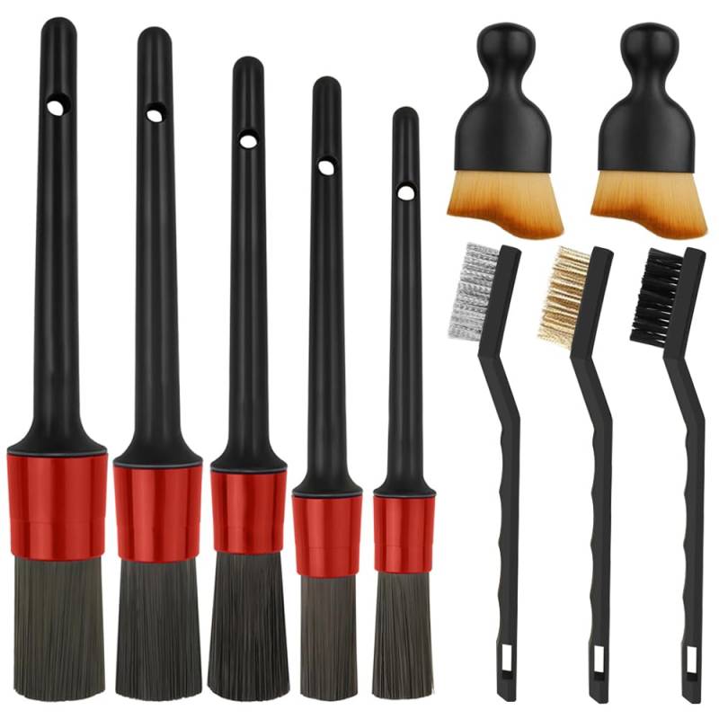 10 Stück Auto Detailing Pinsel Set, Ultrasoft Auto Detail Bürste, Car Reinigungsset, Auto Reinigungsbürsten, Reinigungspinsel für Auto Innenraum von Puedno