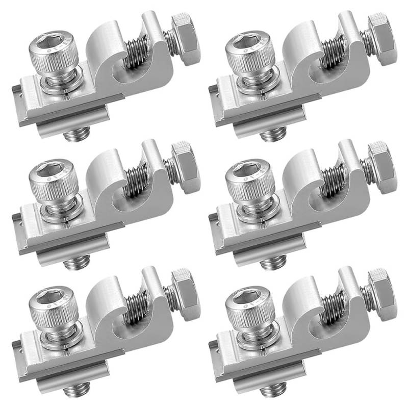 Solarpanel Erdungsklemme Erdungsclips 6 Stück Solar Montage System Erdungsösen Aluminium Solarpanel Erdungsclips Solarmodul Zubehör für Solarpanel Halterung PV Modul von Puedno