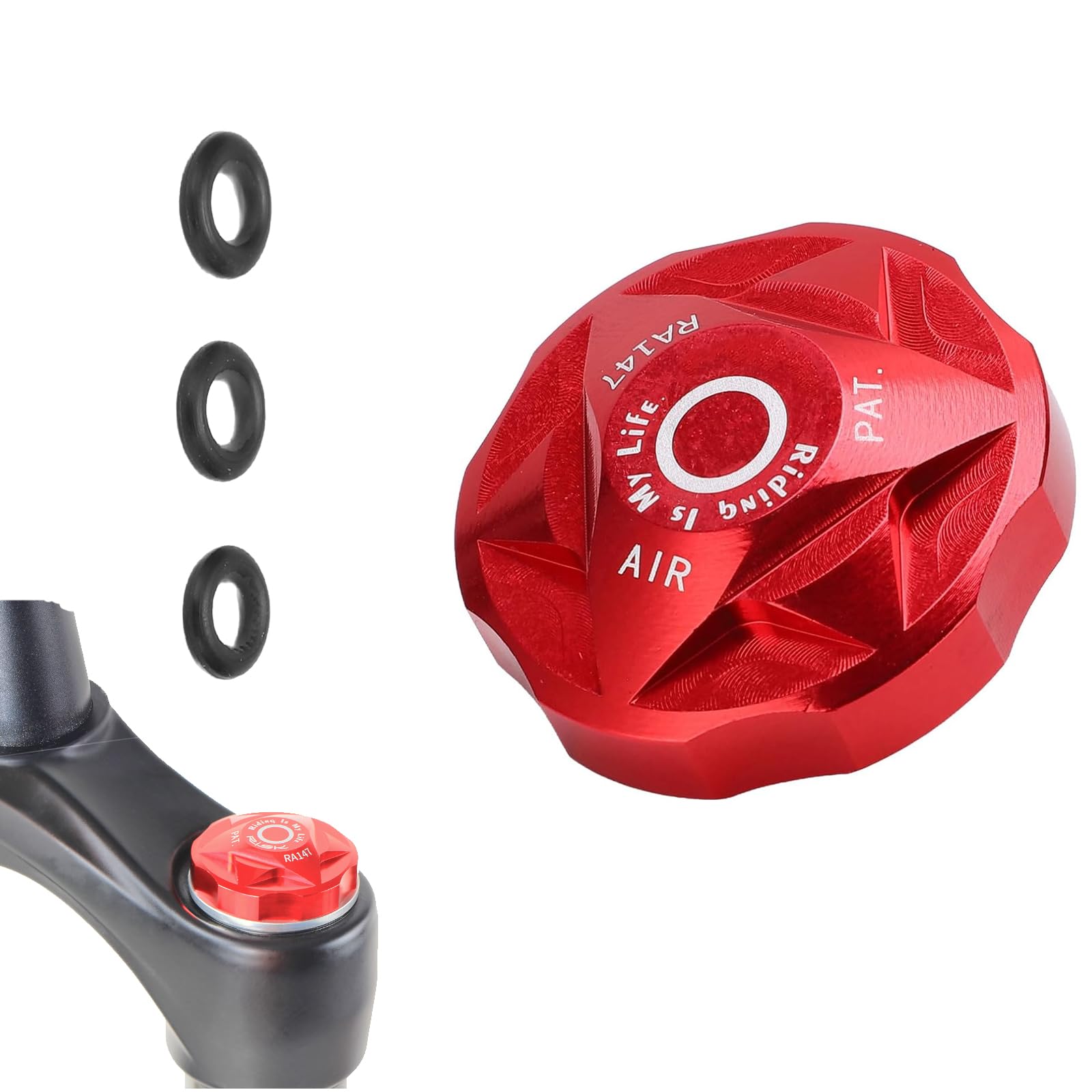 Puepoul Fahrrad Vorbau Steuersatz Kappe Aluminium Jigsaw Headset Cap Rund Mountainbike-Vorbaukappe (Red) von Puepoul