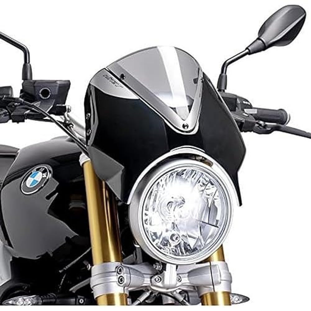 Windschild Puig NAKED NEW GENERATION BMW R NineT 2014-2015 schwarze Verkleidung, leicht getönte Verkleidungsscheibe 30% von Puig Tec