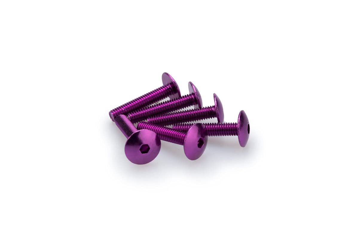 Puig 3995l Blister bauchig, 6 Schrauben, M6, 30 mm, Violett von Puig