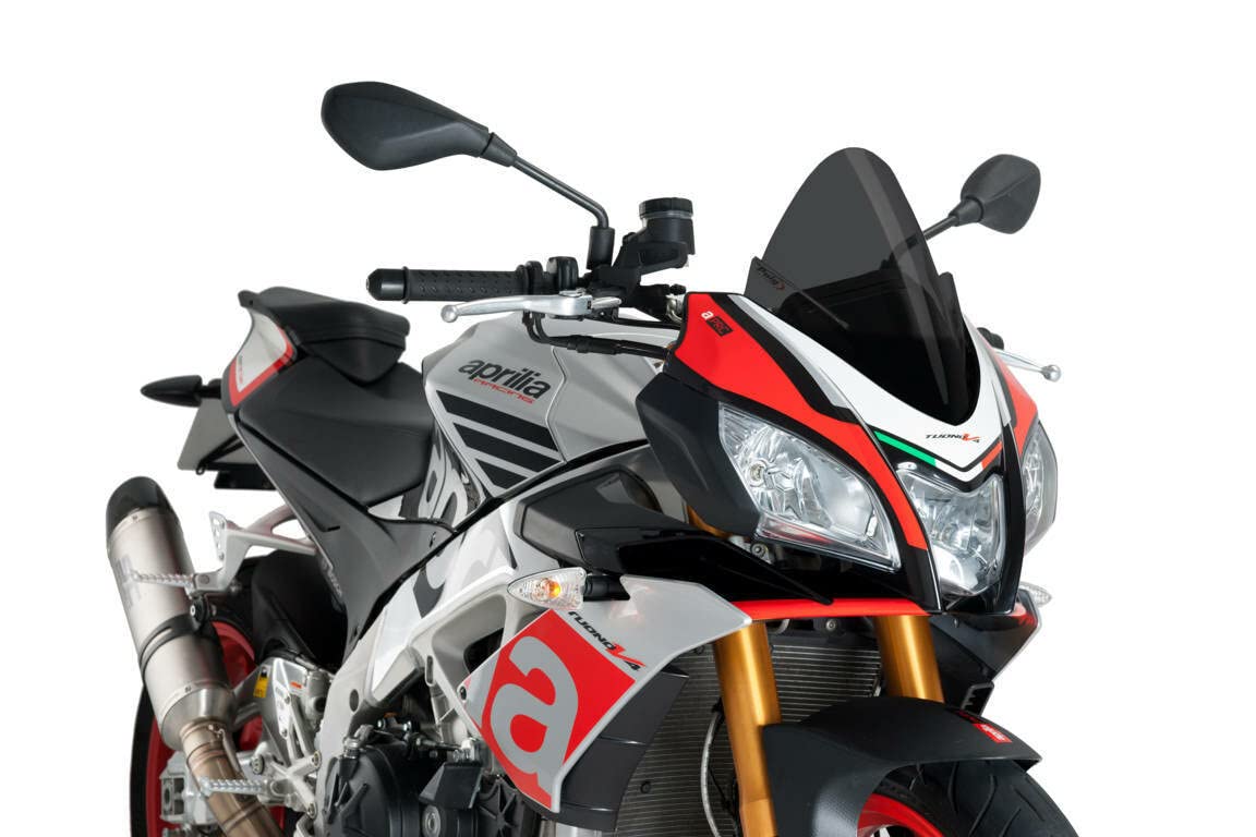 Puig 7615 F Racing Bildschirm für Aprilia Tuono V4 RR/Factory 15 "17-, Dark Smoke von Puig