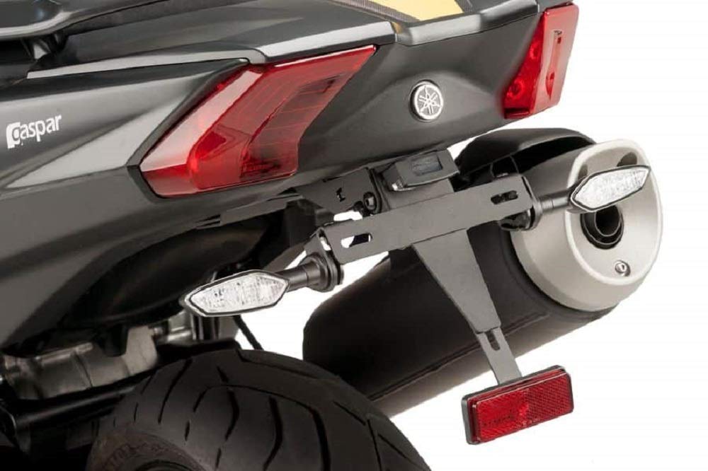 Puig 9468N Kennzeichenhalter für Yamaha T-MAX 530/DX/SX 17'-18', Schwarz von Puig