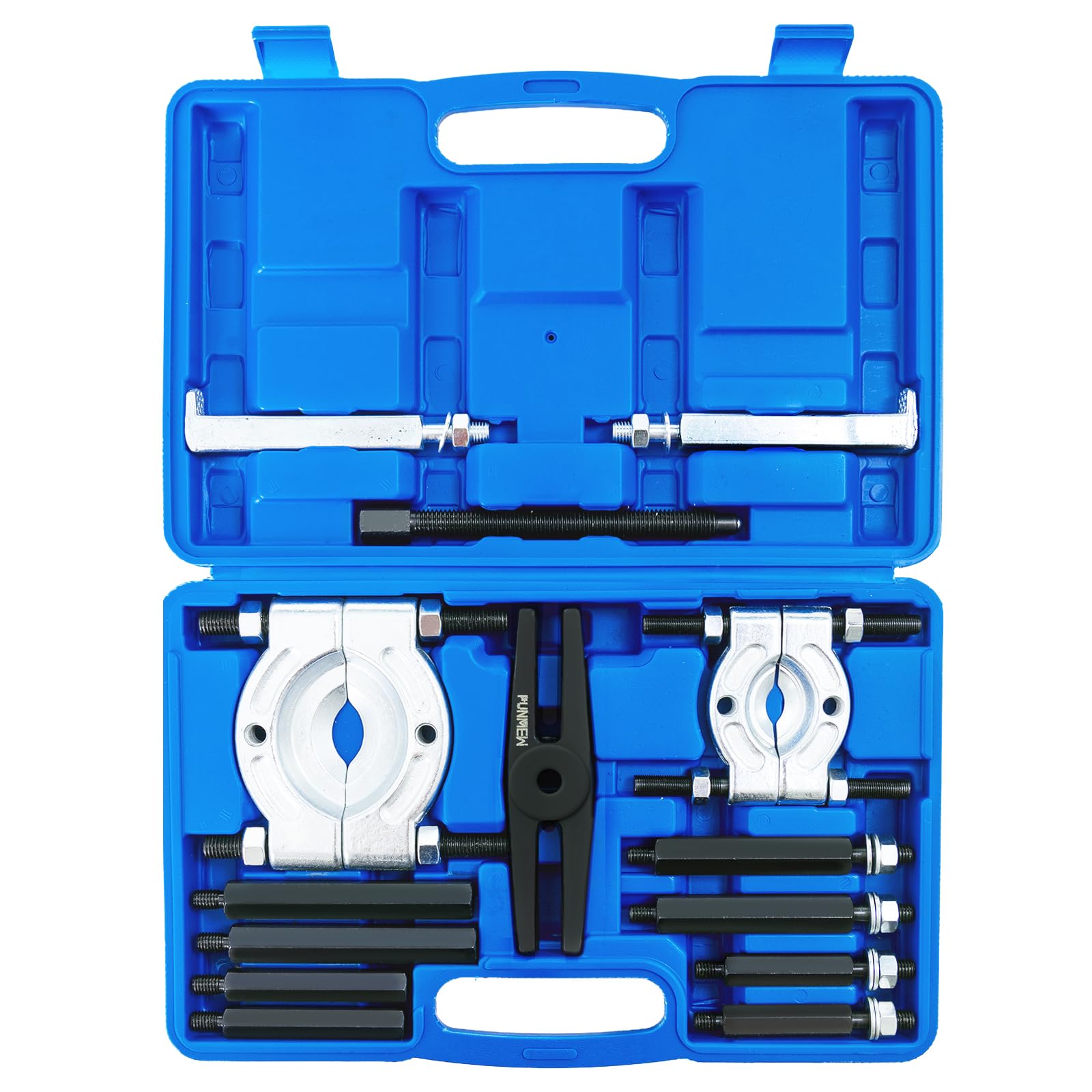 PUNMEW 14-teiliges Lagerabzieher-Set, 5 Tonnen Kapazität, Lagerabzieher, Ritzel-Radlager-Entfernungsset mit 5 cm und 7,5 cm Backen, Radnaben-Achsenabzieher-Set, Lagerabzieher von Punmew