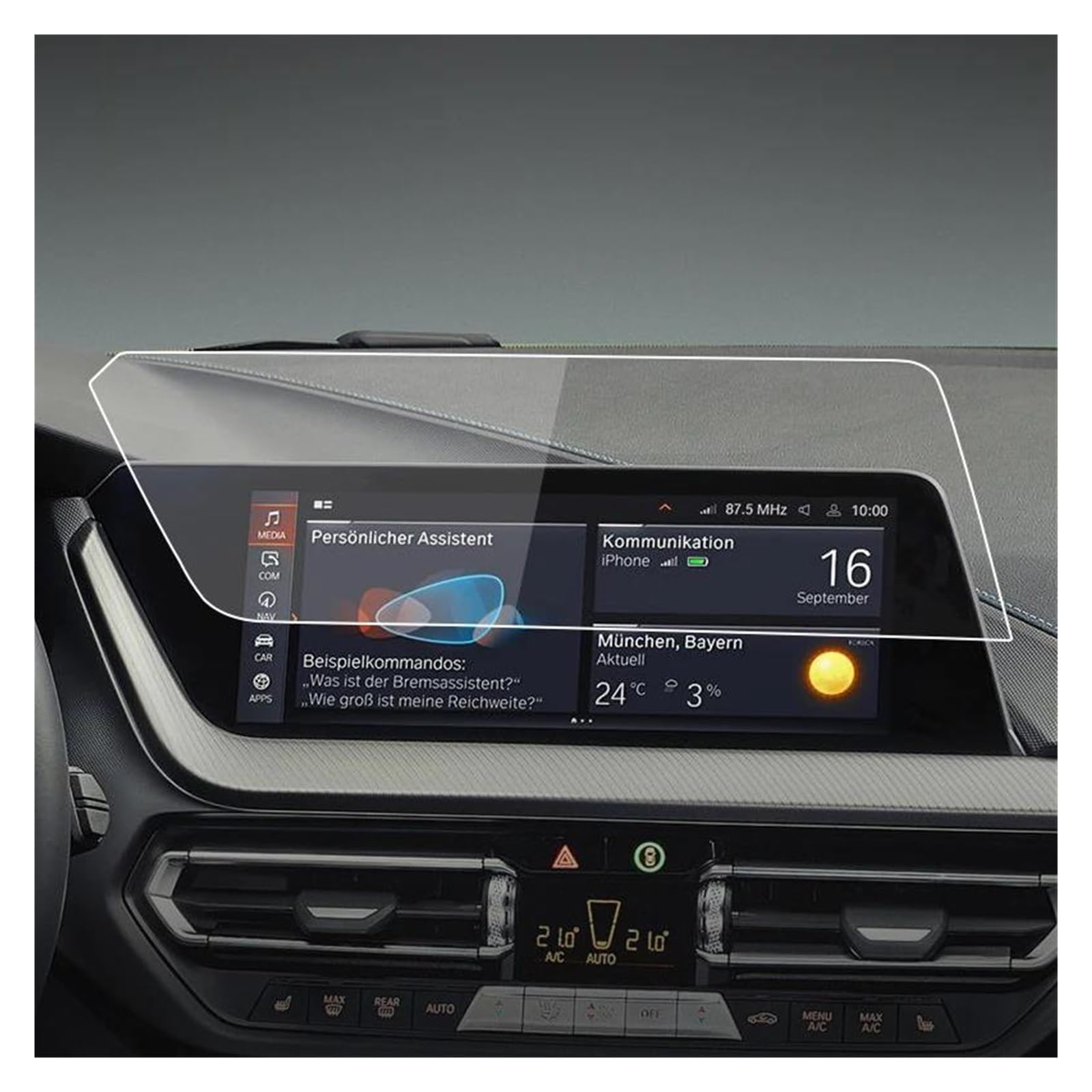 Auto Displayschutzfolie 10,25 Zoll Für 1 Serie 2020-2022 Dashboard Navigation Membran Auto GPS Display Gehärtetes Glas Bildschirm Schutz Film GPS Transparent Displayschutzfolie(HD) von Punxdda