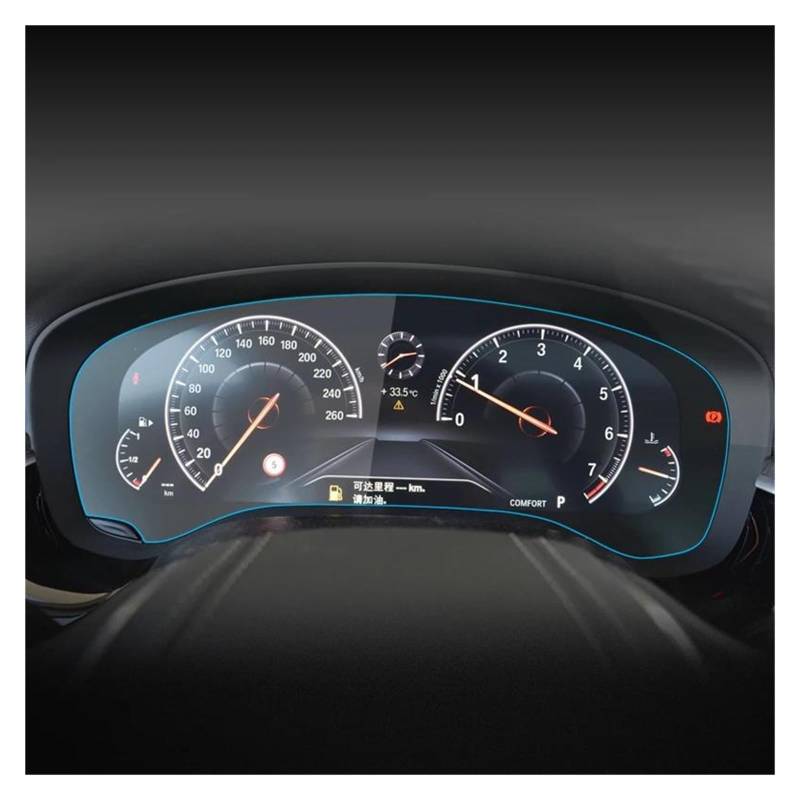 Auto Displayschutzfolie 12,3 Zoll Für 6 Serie GT 2017 Dashboard Navigation Membran Auto GPS Display Gehärtetes Glas Display-schutzfolie Auto Aufkleber GPS Transparent Displayschutzfolie(B Anti-blue-ra von Punxdda