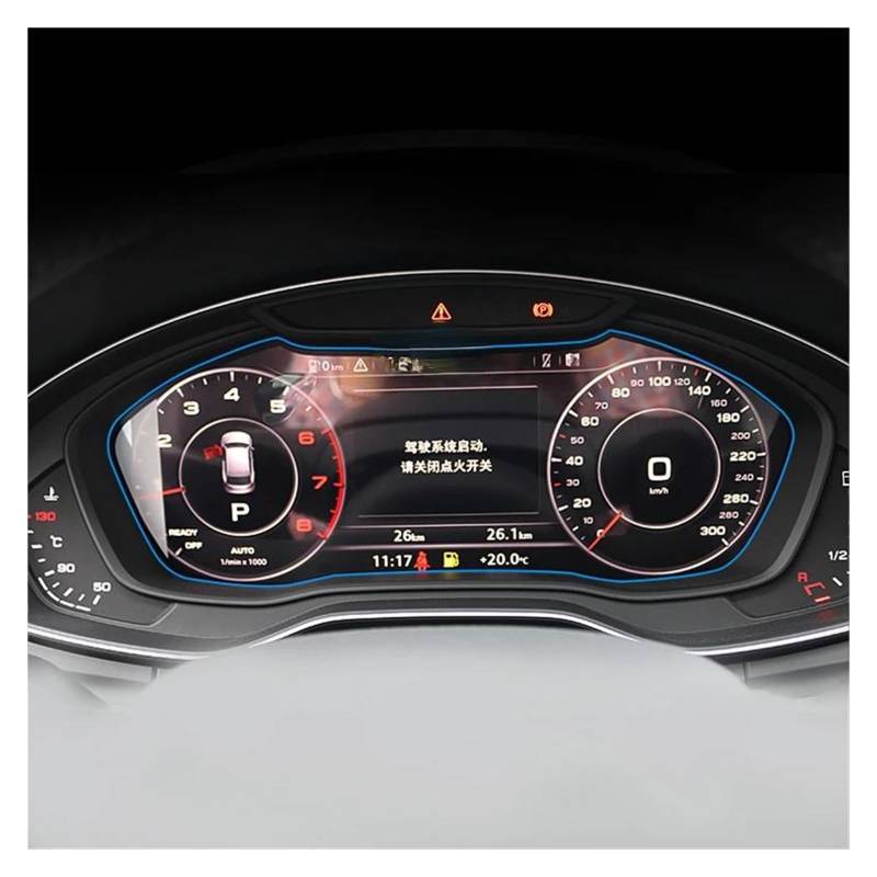 Auto Displayschutzfolie Für A4 B9 S4 Für A5 S5 Für Q5 2016-2019 Auto GPS Radio Navigation Dashboard Screen Protector Display Film LCD Gehärtetem Glas GPS Transparent Displayschutzfolie(Dashboard) von Punxdda