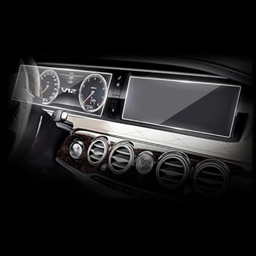 Auto Displayschutzfolie Für Benz Für S-Klasse Auto GPS Navigation Film W221 W222 S350L-S500 2014-2017 LCD Bildschirm Gehärtetem Glas Schutz Film GPS Transparent Displayschutzfolie(GPS and Instrument) von Punxdda