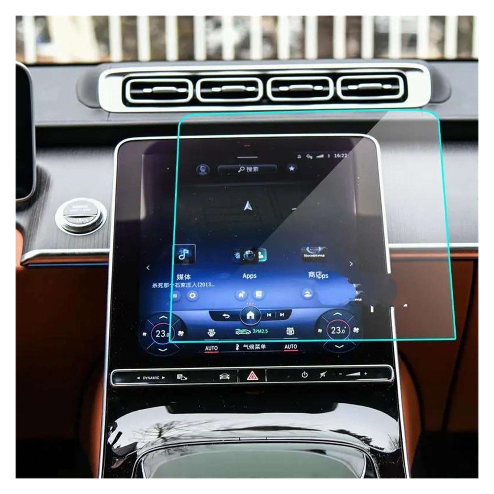 Auto Displayschutzfolie Für Benz Für S400 S400L S450 2021 Auto Navigation Touch Center Display Bildschirm 9H Gehärtetem Glas Screen Protector Film GPS Transparent Displayschutzfolie von Punxdda