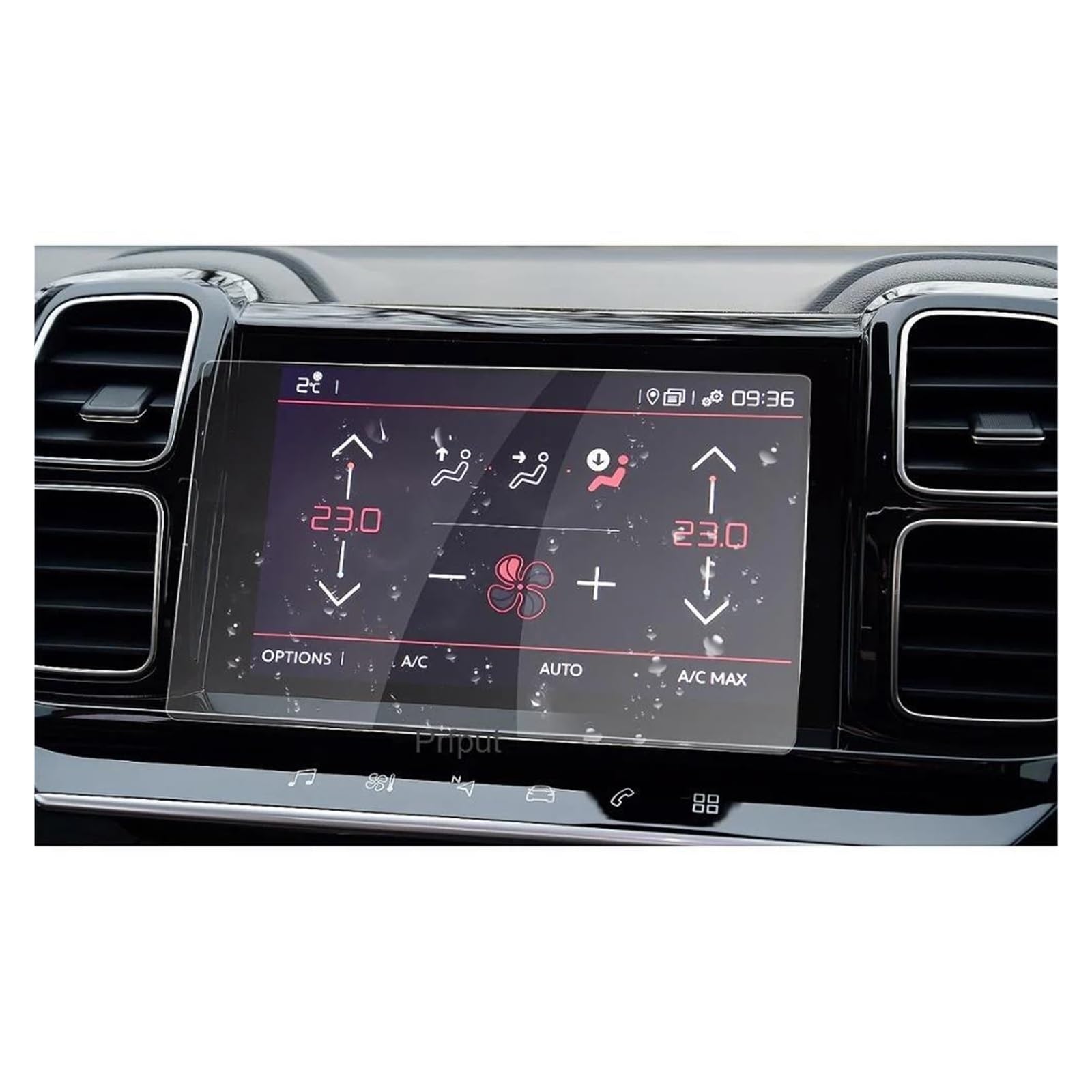 Auto Displayschutzfolie Für Citroen Für C5 Für Aircross 2019 2020 Auto Navigation Touch Center Display, Gehärtetem Glas Schutz Film Auto Screen Protector GPS Transparent Displayschutzfolie von Punxdda