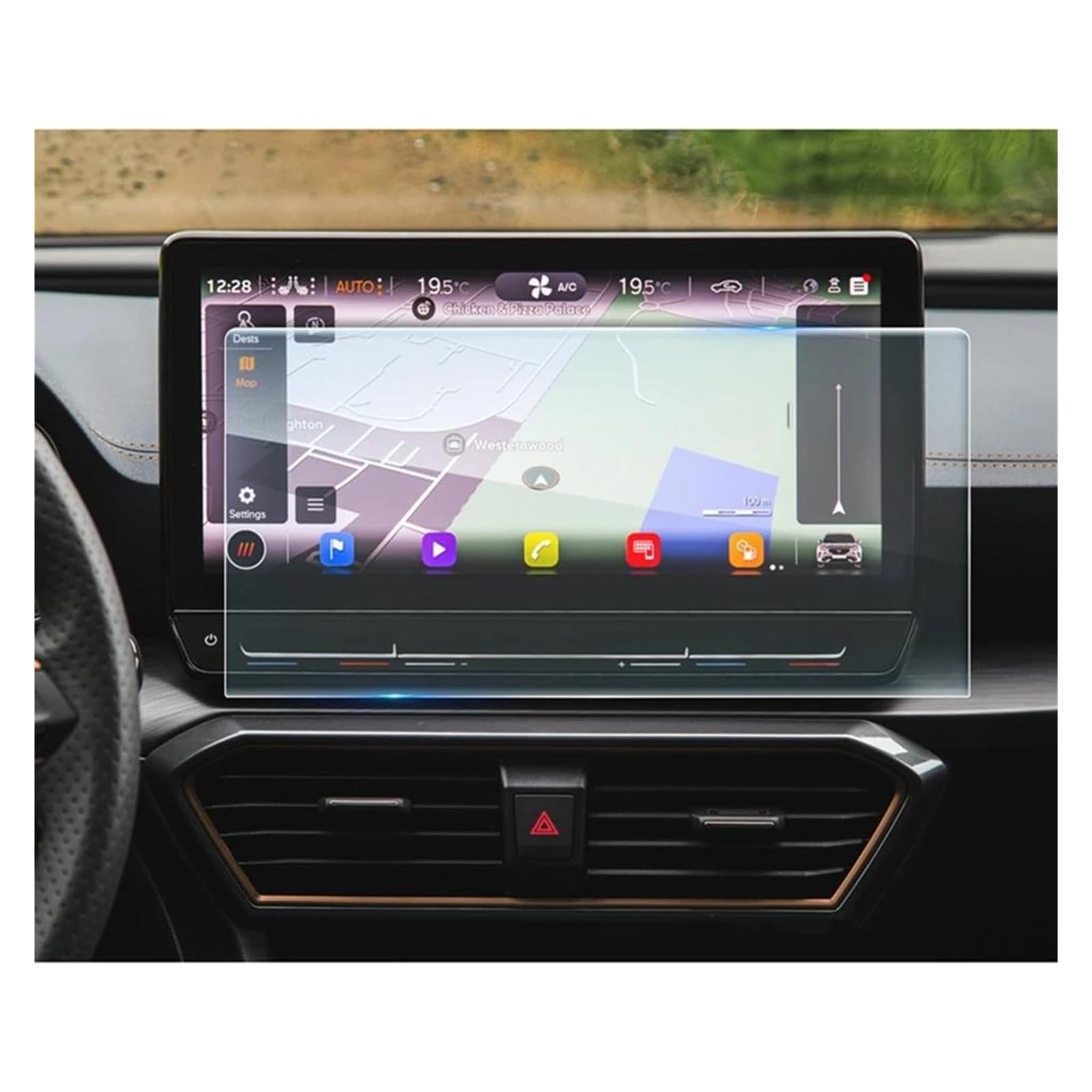 Auto Displayschutzfolie Für Cupra Für Formentor 2021 12 Zoll GPS Navigation Touch Display Auto Innen Zubehör 300 * 147MM Auto Bildschirm Schutz GPS Transparent Displayschutzfolie von Punxdda