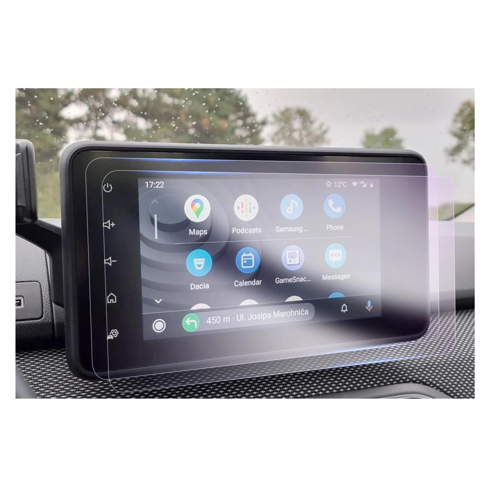 Auto Displayschutzfolie Für Dacia Für Sandero 3/Jogger Für Sandero Stepway 8'' Navigation Display 3 Zubehör Auto Screen Protector GPS Transparent Displayschutzfolie(2-Pcs Nano Film) von Punxdda