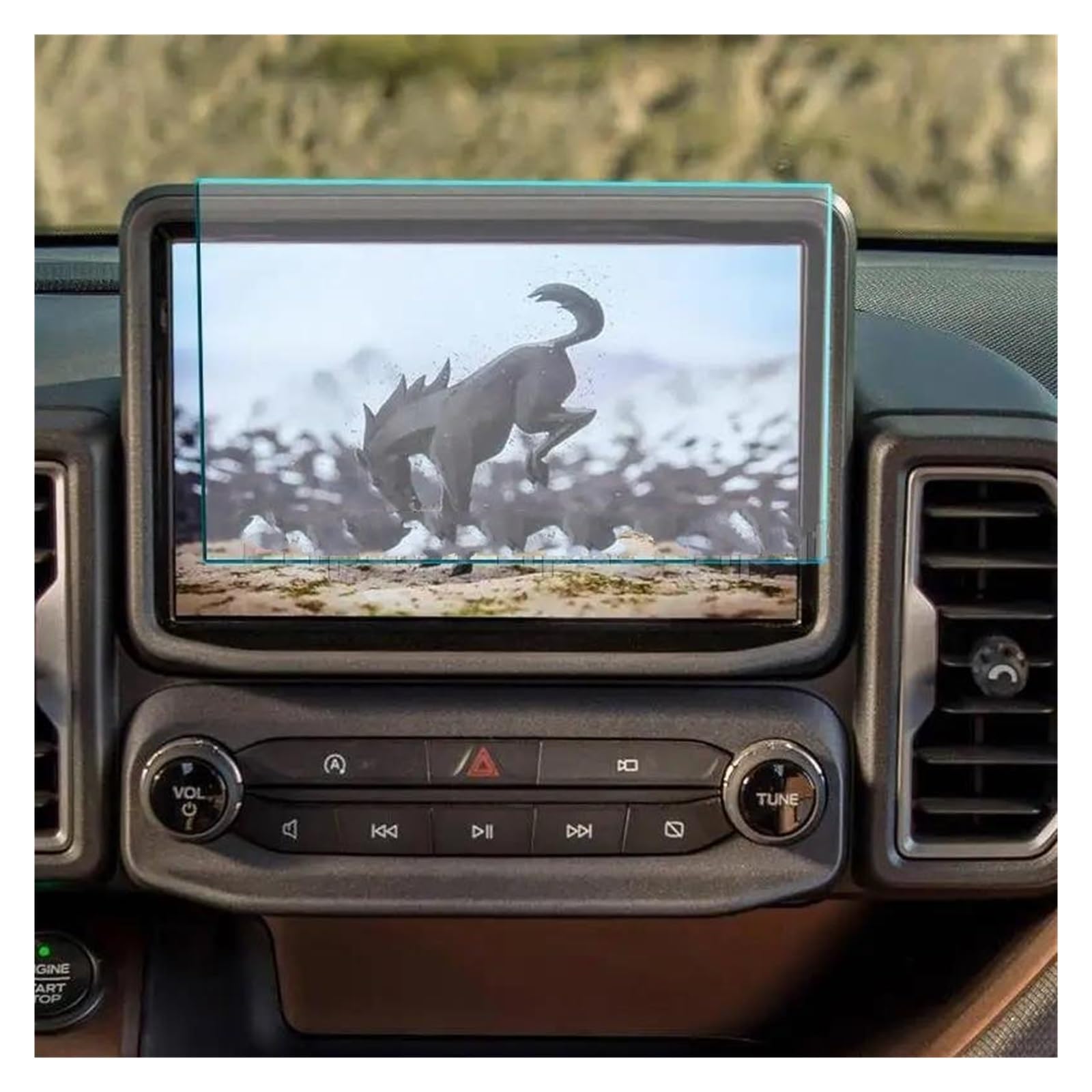 Auto Displayschutzfolie Für Ford Für Bronco Sport 2021 2022 Auto GPS Navigation Film LCD Screen Anti-Scratch-Film Zubehör Gehärtetem Glas Scren Schutz GPS Transparent Displayschutzfolie von Punxdda