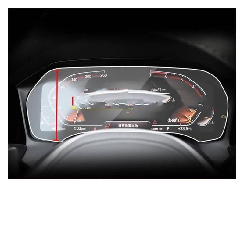 Auto Displayschutzfolie Für G01 G02 X3 X4 2022 Auto GPS Navigation Film LCD Bildschirm Gehärtetes Glas Schutz Film Anti-Scratch Film Zubehör Refit GPS Transparent Displayschutzfolie(Instrument A) von Punxdda