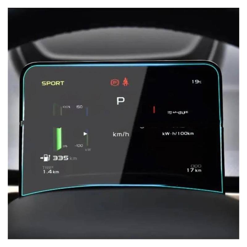 Auto Displayschutzfolie Für Geely Für Geometrie C 2020 2021 2022 Instrument Dashboard Panel Screen Protector Gehärtetem Glas GPS Transparent Displayschutzfolie von Punxdda