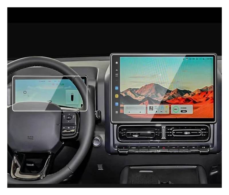 Auto Displayschutzfolie Für Haval Für H9 2024 Auto GPS Navigation Und Dashboard Gehärtetem Glas Bildschirm Film Schutz GPS Transparent Displayschutzfolie von Punxdda