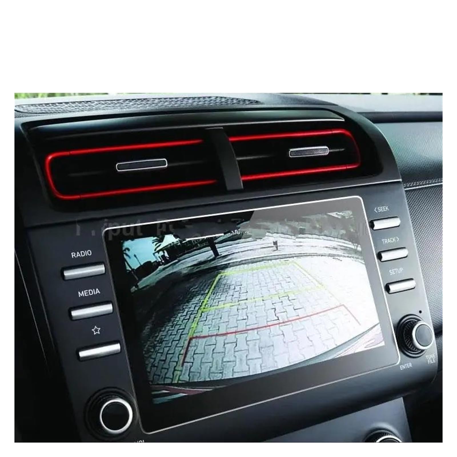 Auto Displayschutzfolie Für Hyundai Für Creta 2021 2022 Auto Infotainment GPS Radio Navigation Innen Screen Protector Gehärtetem Glas Schutz Film GPS Transparent Displayschutzfolie(8 inch) von Punxdda