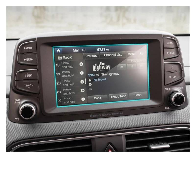 Auto Displayschutzfolie Für Hyundai Für Kona Für Ultimative 2018 2019 2020 7 Zoll 8 Zoll Auto GPS Navigation Gehärtetem Glas Bildschirm Stahl Schutz Film GPS Transparent Displayschutzfolie(7 inch) von Punxdda