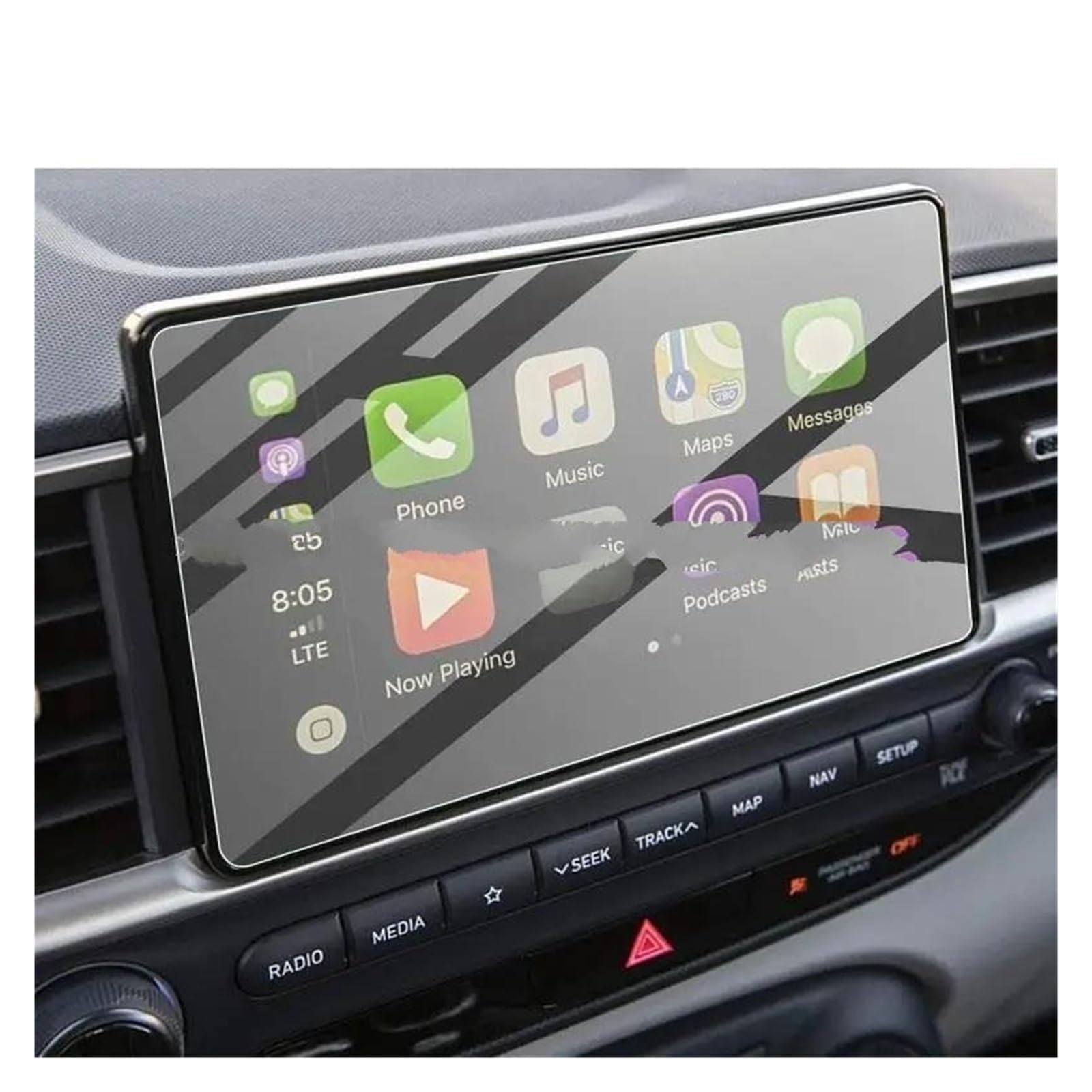 Auto Displayschutzfolie Für Hyundai Für Venue 2022 2023 8 Zoll Auto Radio GPS Navigation Innen Zubehör Gehärtetem Glas Screen Protector Film GPS Transparent Displayschutzfolie von Punxdda