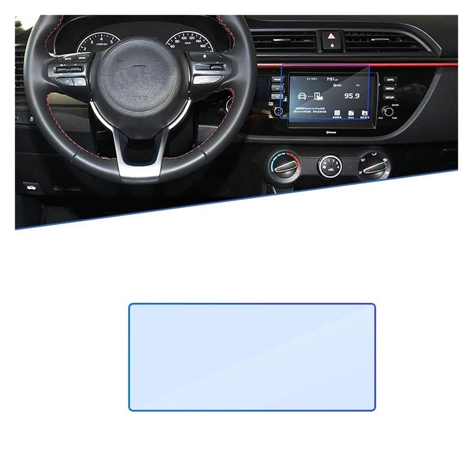 Auto Displayschutzfolie Für KIA Für Rio X-Line FB UC 2017 2018 2019 Auto Navigation GPS Film Perfekte Passform Vollbild Schutz Aus Gehärtetem Glas Zubehör GPS Transparent Displayschutzfolie von Punxdda