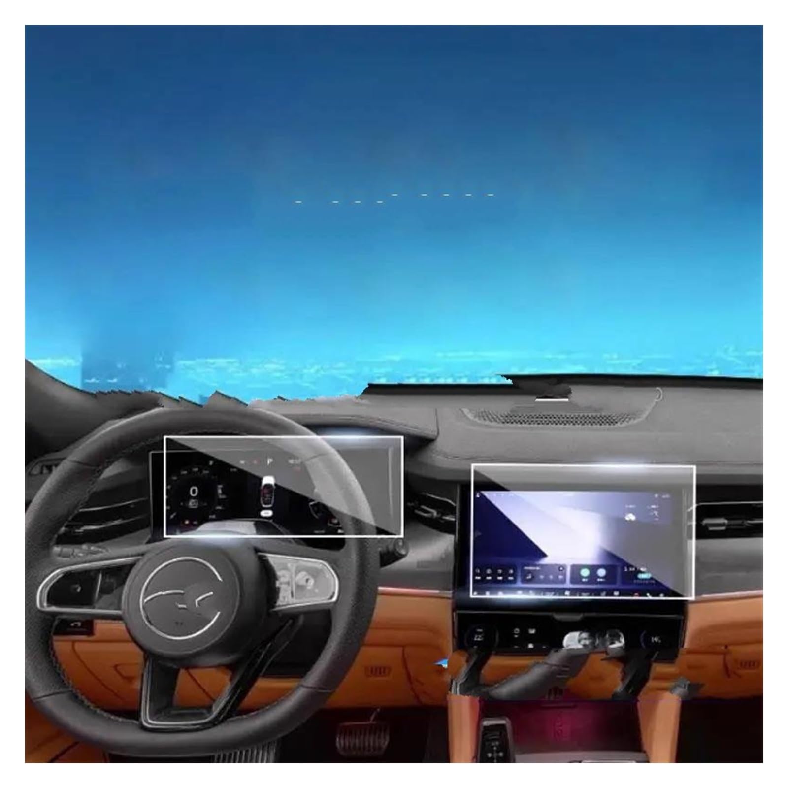 Auto Displayschutzfolie Für Lynk&Co 09 2021–2023, LCD-Autoradio, GPS Und Armaturenbrett, Kratzfeste Montage, Displayschutzfolie Aus Gehärtetem Glas GPS Transparent Displayschutzfolie von Punxdda