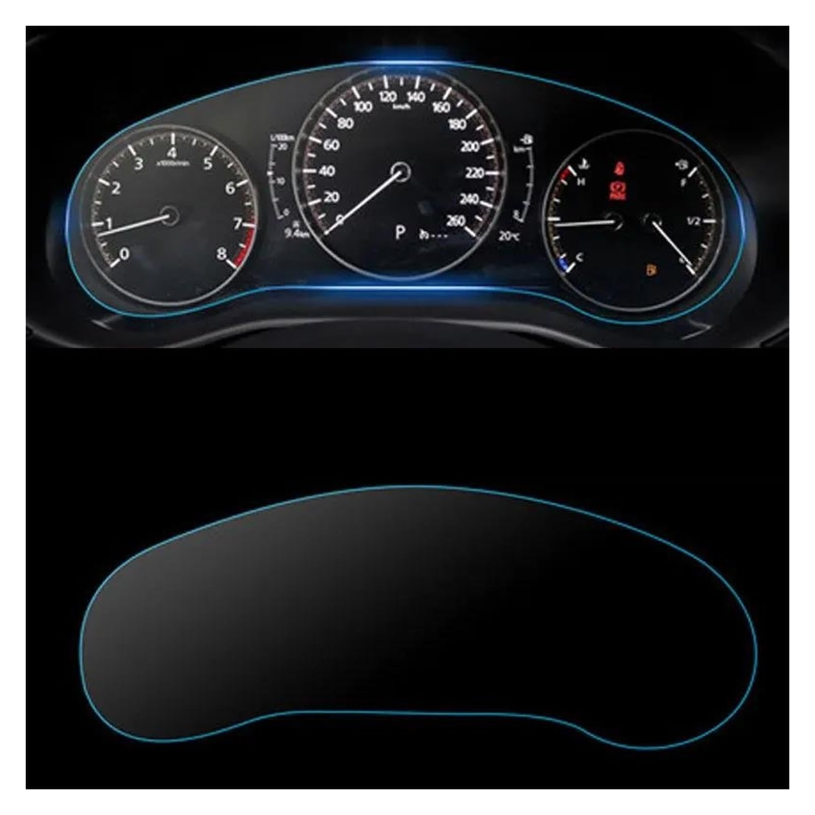 Auto Displayschutzfolie Für Mazda 3 8,8 Zoll 2019 2020 2021 GPS Navigation Gehärtetem Glas Display-schutzfolie PET Instrument Panel Schutz Film GPS Transparent Displayschutzfolie(for Instrument) von Punxdda