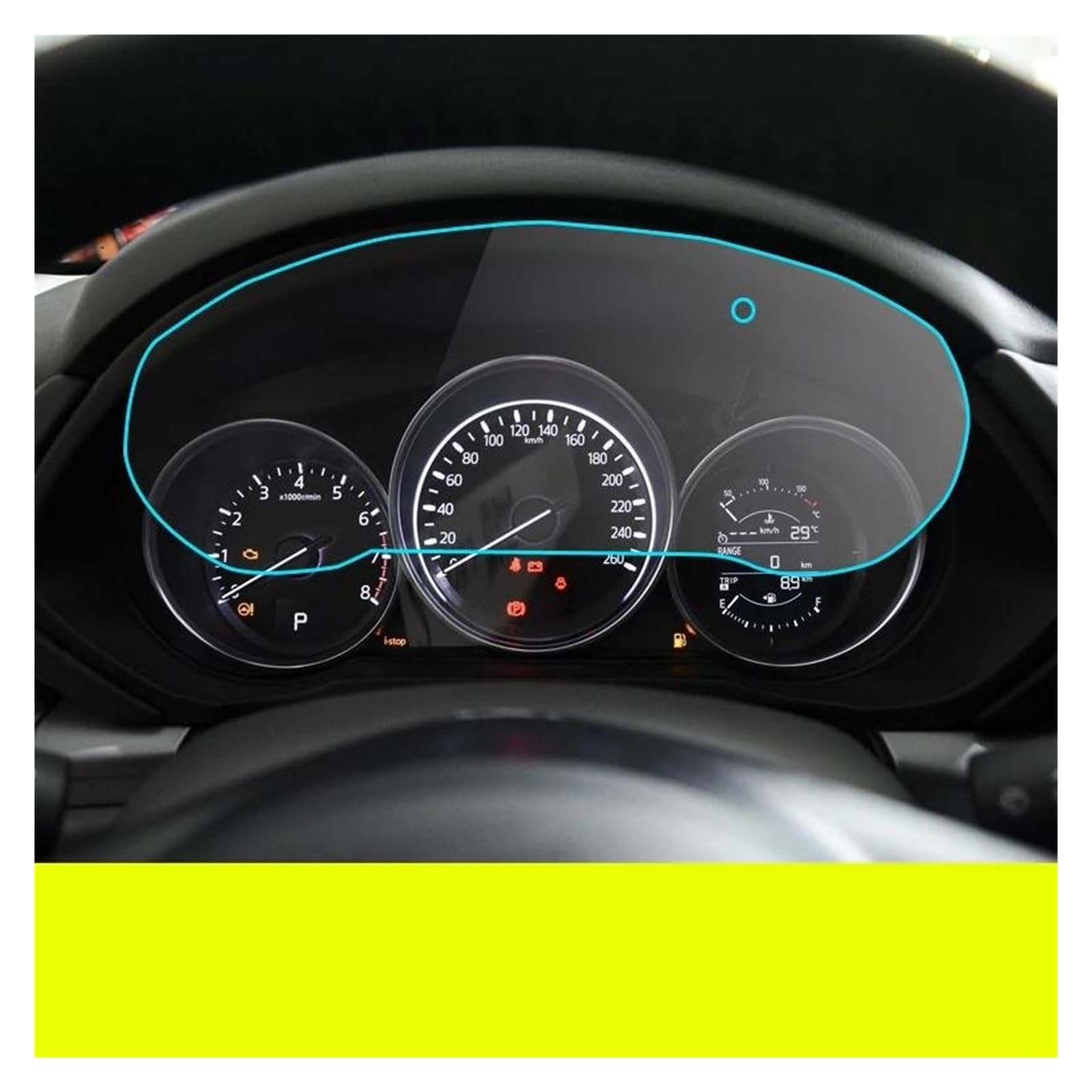 Auto Displayschutzfolie Für Mazda Für CX-5 Für CX5 2013-2019 Instrument Screen Dashboard Schutz Film LCD Bildschirm Film PET Screen Protector Film GPS Transparent Displayschutzfolie von Punxdda