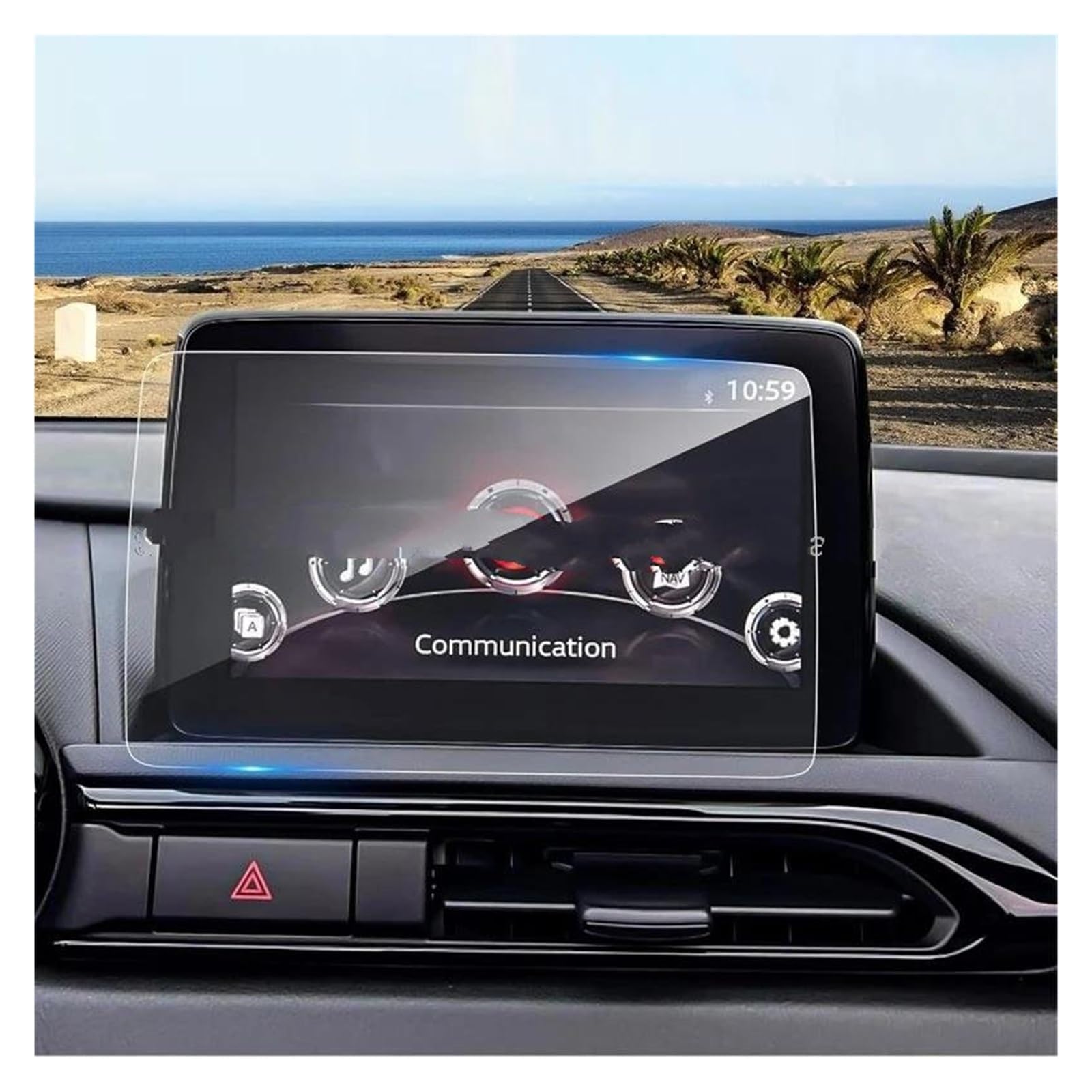 Auto Displayschutzfolie Für Mazda Für MX-5 Für MX5 2015-2022 7 Zoll LCD Auto Radio GPS Navigation Innen Zubehör Gehärtetem Glas Screen Protector Film GPS Transparent Displayschutzfolie von Punxdda