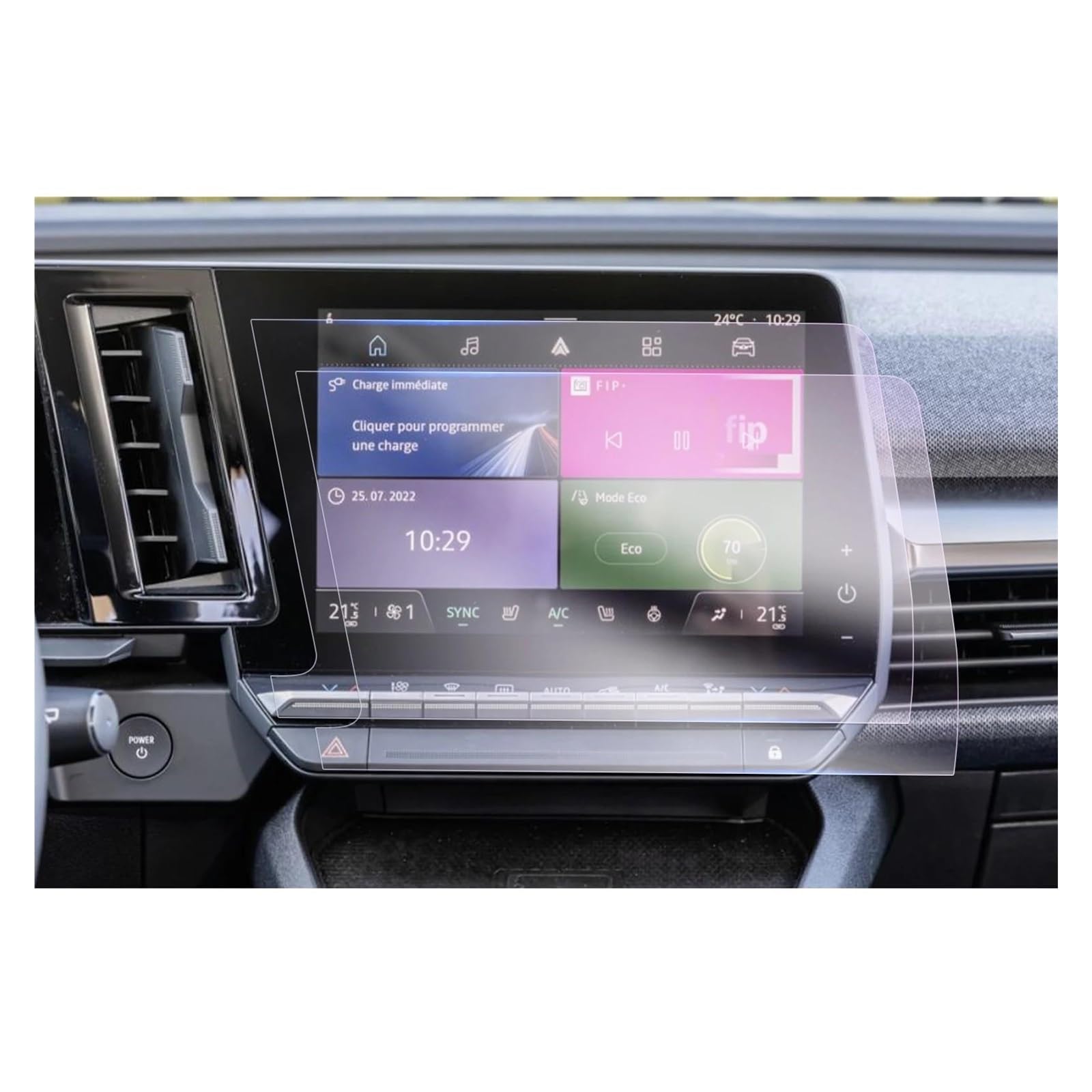 Auto Displayschutzfolie Für Megane Für E-Tech/Austral 2022 2023 2024 Auto Navigation Instrument Display Auto Innen Zubehör Nano Screen Protector GPS Transparent Displayschutzfolie(9-Inch) von Punxdda