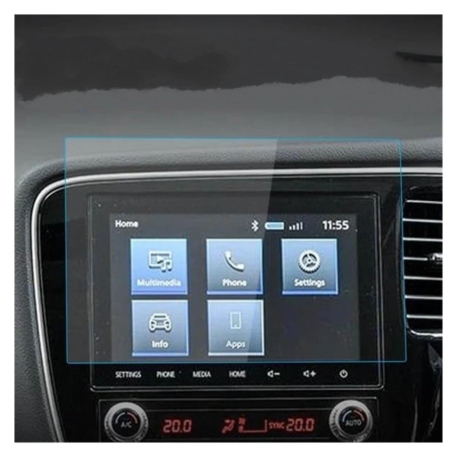 Auto Displayschutzfolie Für Mitsubishi Für Outlander 2023 Screen Protector Konsole Gehärtetem Glas Schutz Film Auto Navigator Auto Zubehör GPS Transparent Displayschutzfolie(18-20 Blue) von Punxdda