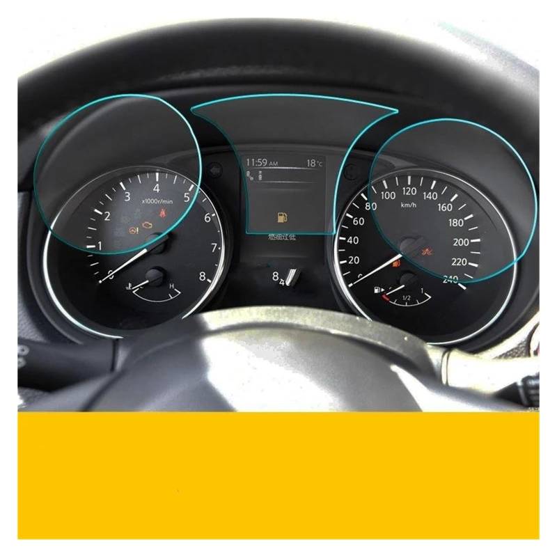 Auto Displayschutzfolie Für Nissan Für Qashqai Für X-Trail 2014-2020 Auto Instrument Panel Schutz Dashboard Center Control PET Film Screen Protector GPS Transparent Displayschutzfolie von Punxdda