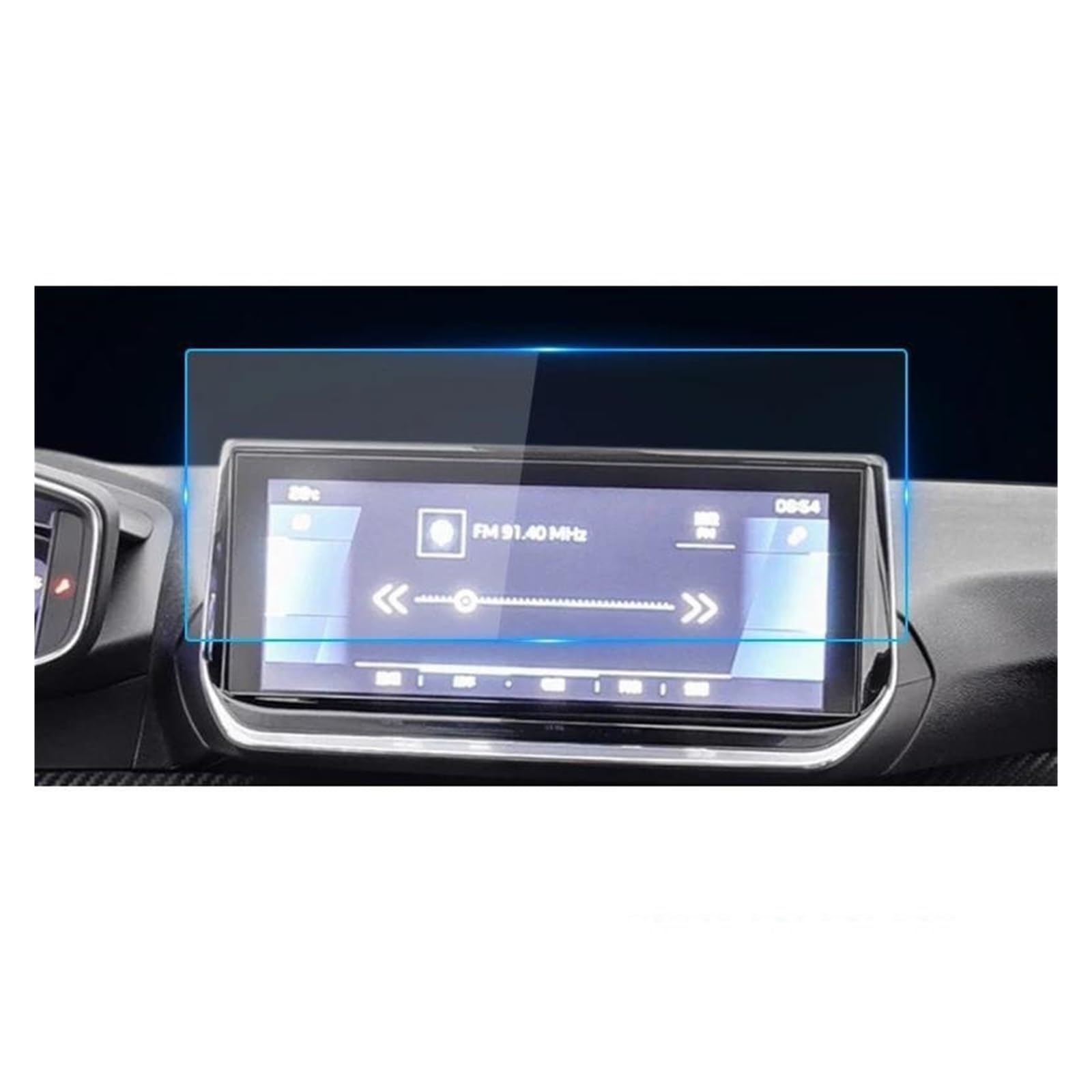 Auto Displayschutzfolie Für Peugeot 2008 E2008 2020 10 Zoll Stahl Displayschutzfolie Auto GPS Navigation Gehärtetes Glas Displayschutzfolie GPS Transparent Displayschutzfolie von Punxdda