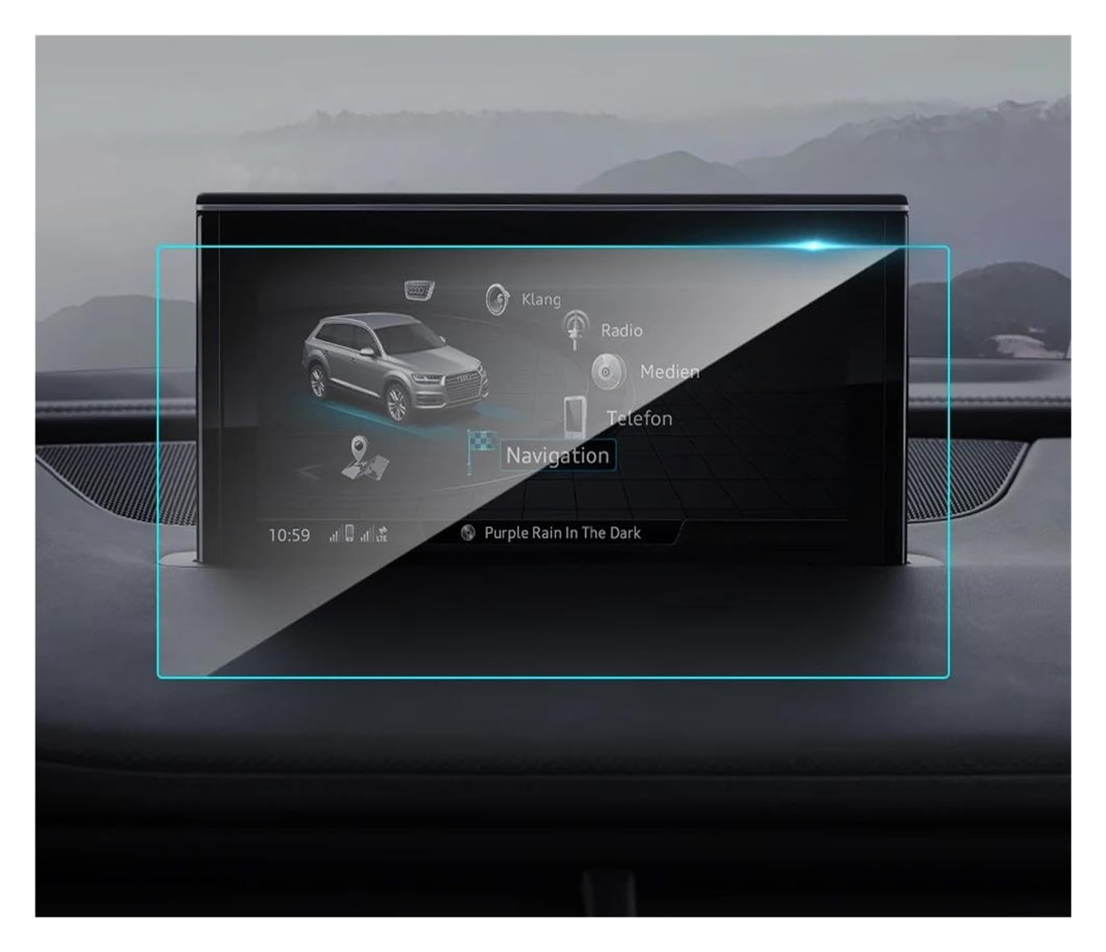 Auto Displayschutzfolie Für Q7 4L 4M 2016-2019 Innen Bildschirm Protectctive Gehärtetes Glas Film Auto Auto Zubehör Auto GPS Navigation Screen Protector GPS Transparent Displayschutzfolie von Punxdda