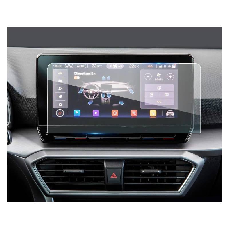 Auto Displayschutzfolie Für Sitz Für Leon MK4 Für Cupra Formentor Für Cupra Geboren 2024 10-Zoll Auto Navigation Display Screen Protector Zubehör GPS Transparent Displayschutzfolie(Tempered Glass Film von Punxdda