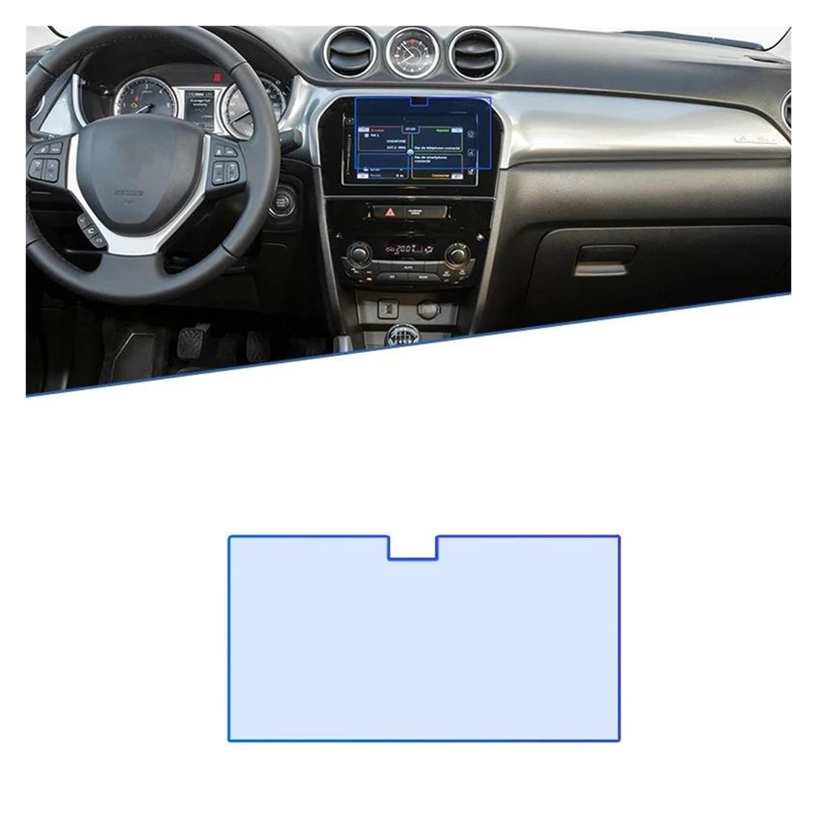 Auto Displayschutzfolie Für Suzuki Für Vitara MK4 LY 2015 2016 2017 2018 2019 2020 2021 Auto Navigation GPS Film Touch Full Screen Protector Gehärtetem Glas GPS Transparent Displayschutzfolie von Punxdda