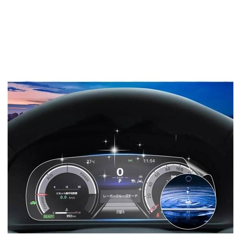 Auto Displayschutzfolie Für Toyota Für Crown 2023 2024 2025 Auto Instrument Panel Schutz Dashboard Center Control TPU Film Screen Protector GPS Transparent Displayschutzfolie von Punxdda