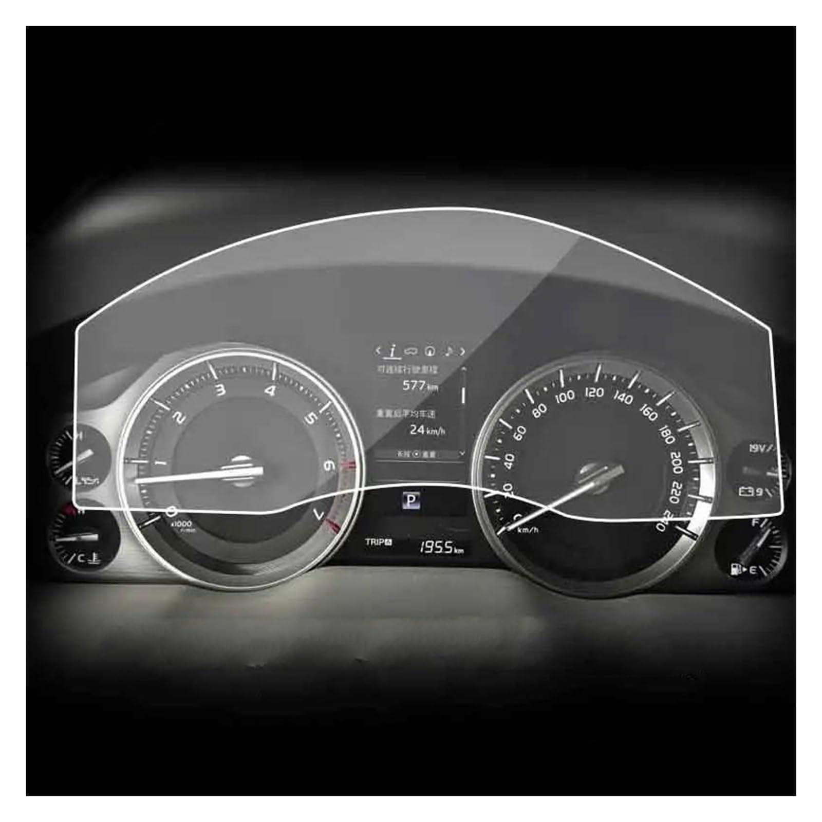 Auto Displayschutzfolie Für Toyota Für Land Für Cruiser 2016-2021 Auto Nterior Instrument Panel Membran LCD Bildschirm TPU Schutz Film Anti-Scratch Tacho GPS Transparent Displayschutzfolie von Punxdda