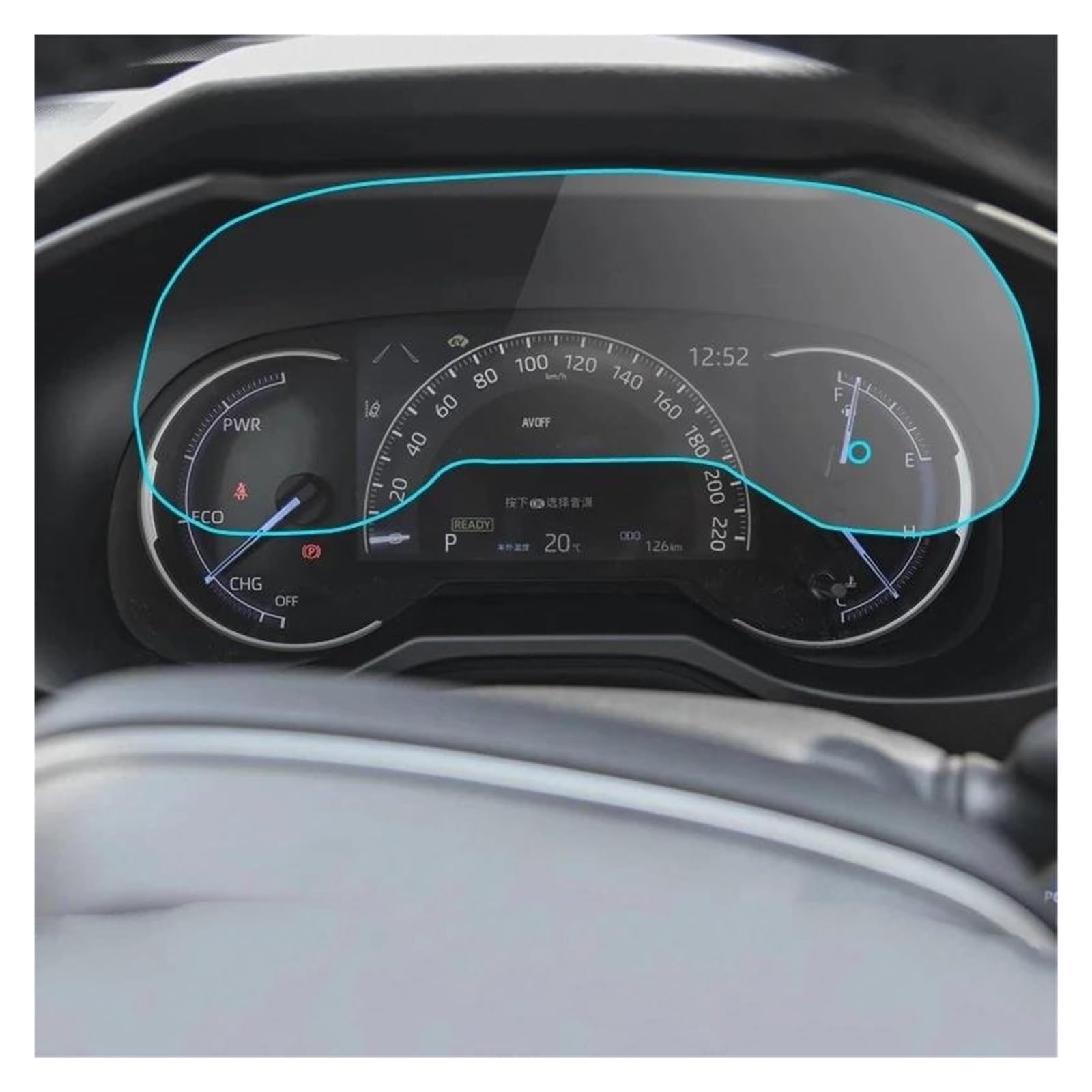 Auto Displayschutzfolie Für Toyota Für RAV4 Für RAV-4 2020 Auto Instrument Panel Schutz Dashboard Center Control Touchscreen PET Film Screen Protector GPS Transparent Displayschutzfolie von Punxdda