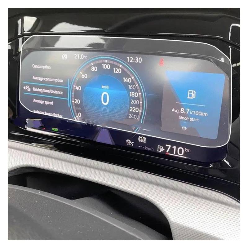 Auto Displayschutzfolie Für VW Für Golf MK8 2022 Auto Dashboard LCD Bildschirm Anti-Scratch Film Gehärtetes Glas Screen Protector GPS Transparent Displayschutzfolie von Punxdda