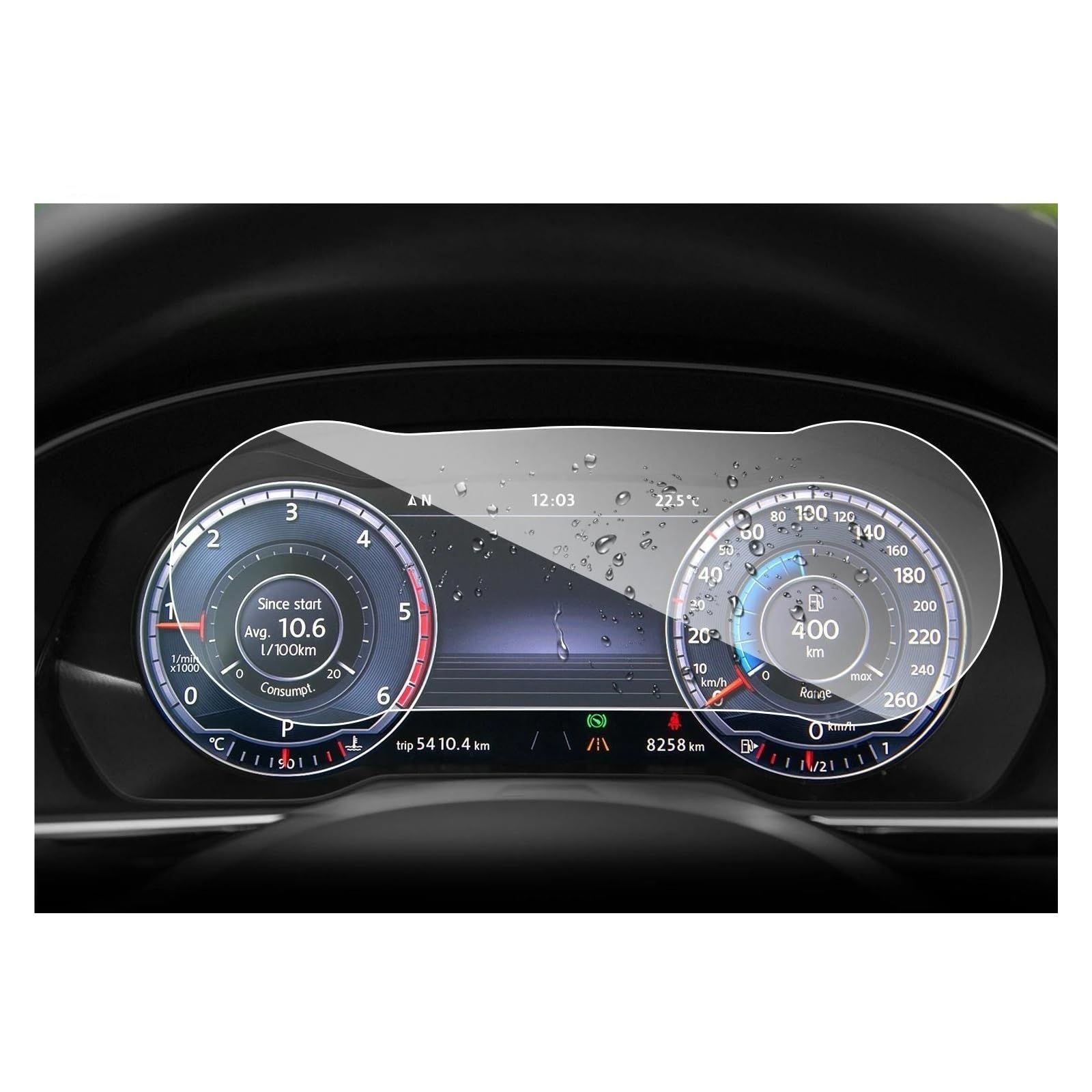 Auto Displayschutzfolie Für VW Für Passat B8 2018 2019 2020 12,3 Zoll Auto LCD Instrument Screen Protector Auto Innen Zubehör Gehärtetem Glas Film GPS Transparent Displayschutzfolie von Punxdda