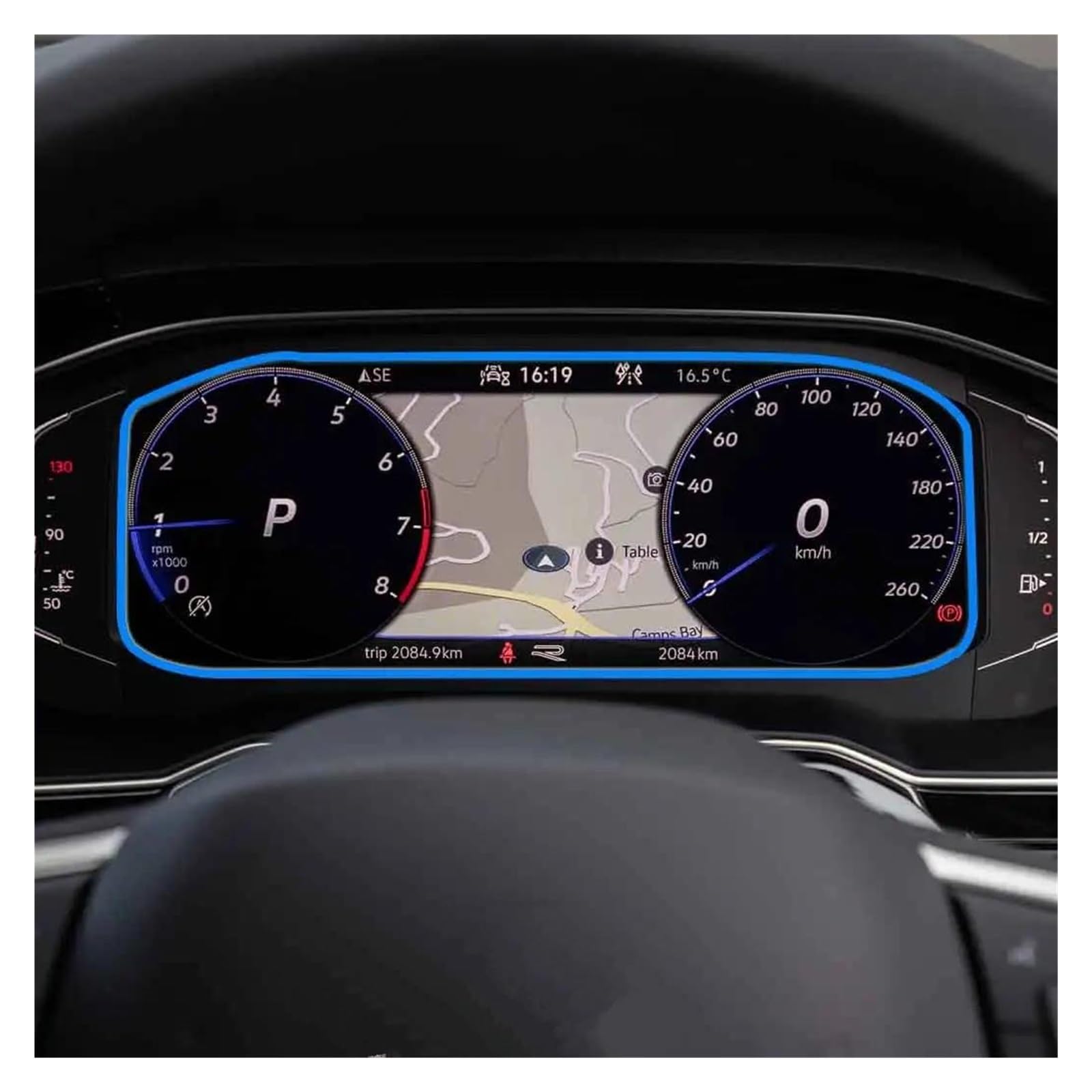 Auto Displayschutzfolie Für VW Für Taigo 2022 GPS Center Bildschirm Auto Innen Aufkleber Zubehör 8 Zoll Gehärtetem Glas Screen Protector Film GPS Transparent Displayschutzfolie(Instrument) von Punxdda