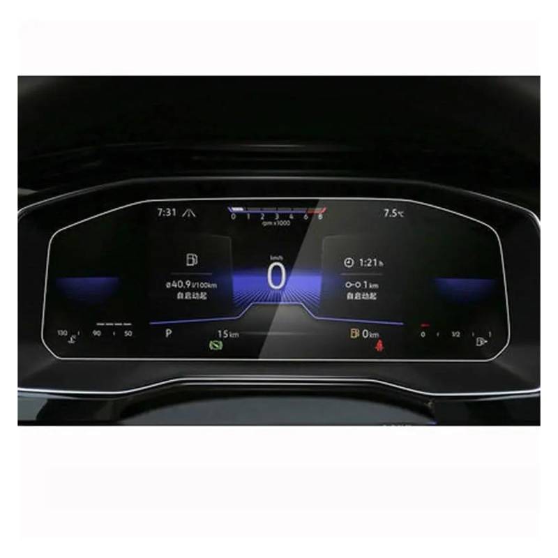 Auto Displayschutzfolie Für VW Für Taos 2022 Instrument Dashboard Protector 8 Zoll Gehärtetes Glas Screen Protector Film GPS Transparent Displayschutzfolie von Punxdda