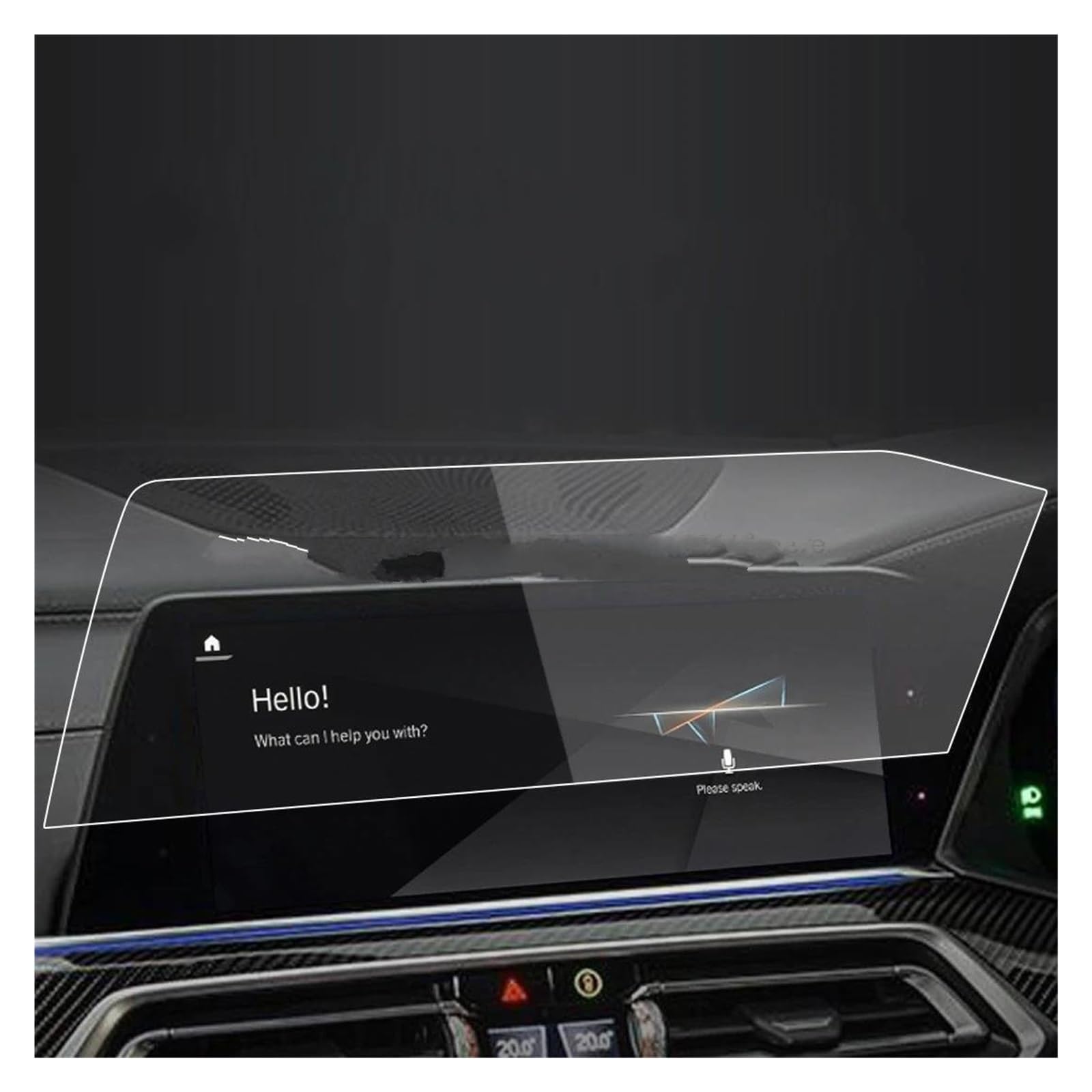 Auto Displayschutzfolie Für X6 Für XDrive40i M50i SDrive40i 2020-2022 12,3 Zoll Auto Infotainment Navigation Anti-scratch Gehärtetem Glas Screen Protector GPS Transparent Displayschutzfolie(Right hand von Punxdda