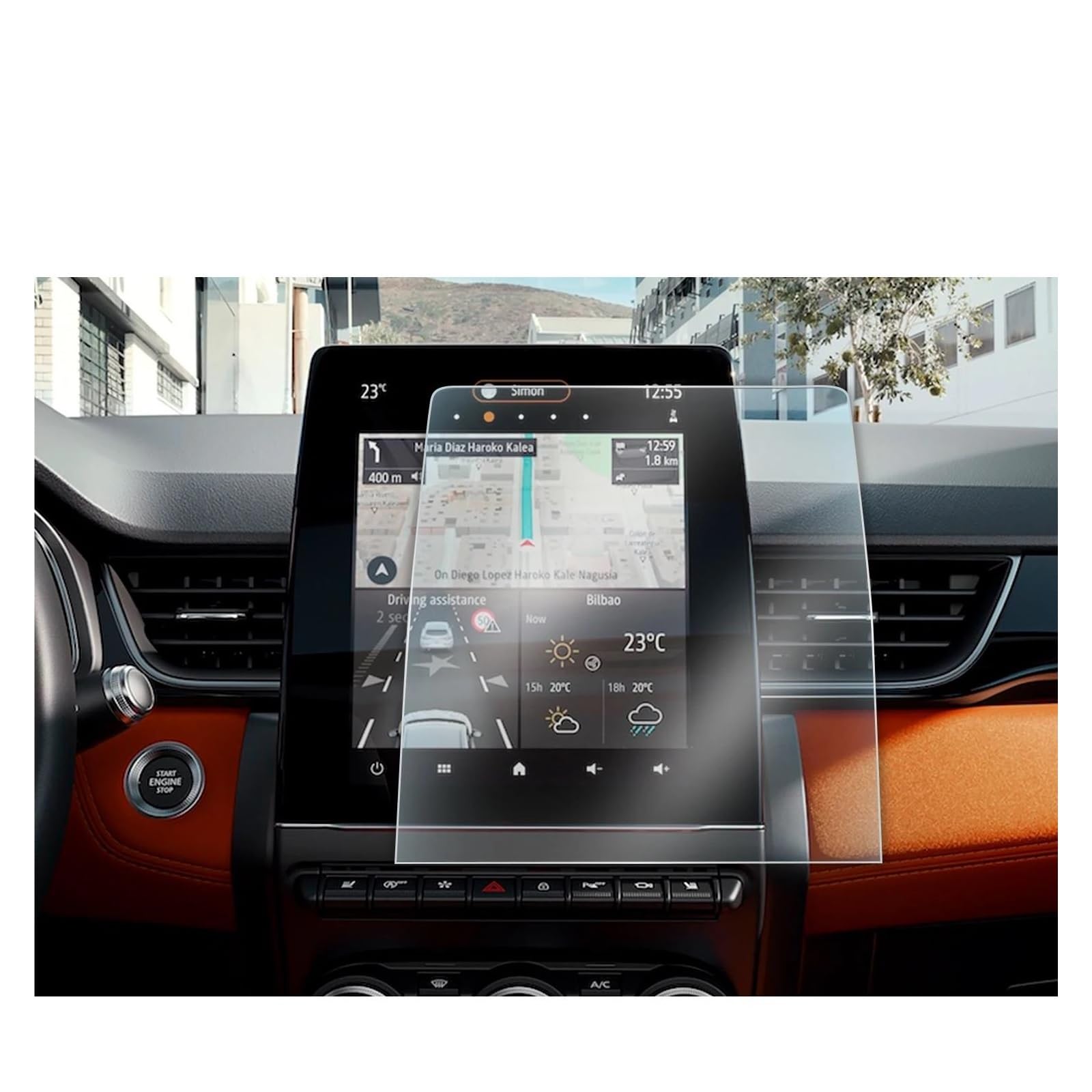 Auto Displayschutzfolie Für Zoe/Für Clio 5 / Für Captur 2 / Arkana Easy Link 2022 Auto Touch Display Auto Innen Zubehör Screen Protector GPS Transparent Displayschutzfolie von Punxdda