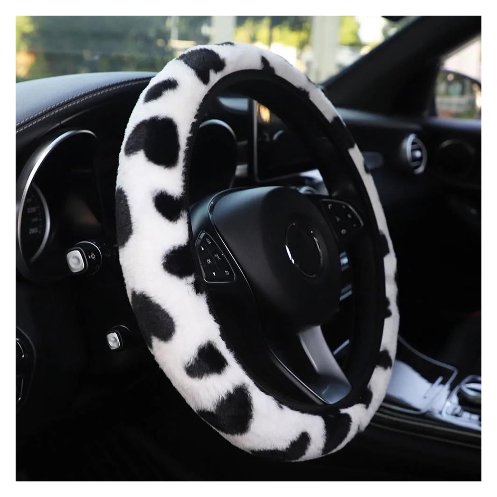 Auto Lenkradbezug Für 14,5-15 Zoll Love Plush Warm Comfort Autozubehör Ohne Innenring Lenkradabdeckung Geeignet Lenkrad Bezug(A) von Punxdda