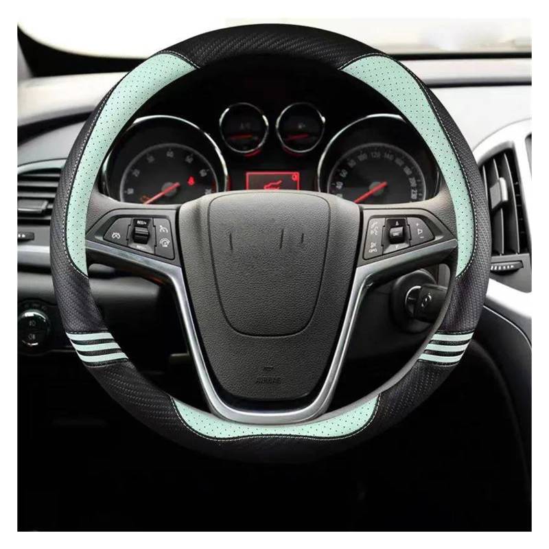 Auto Lenkradbezug Für Opel Für Mokka 2013-2016 Für Opel Für Insignia 2009-2013 Astra J 2010-2015 Meriva PU Leder Auto Lenkrad Abdeckung Auto Zubehör Lenkrad Bezug(Grün) von Punxdda